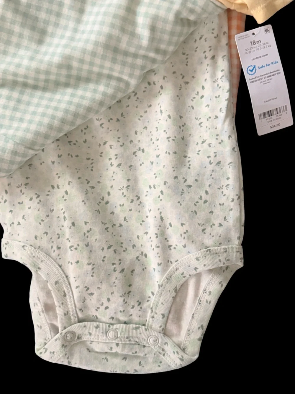 Carter's Pale Yellow Lemon Print Short Sleeve Baby Onesie